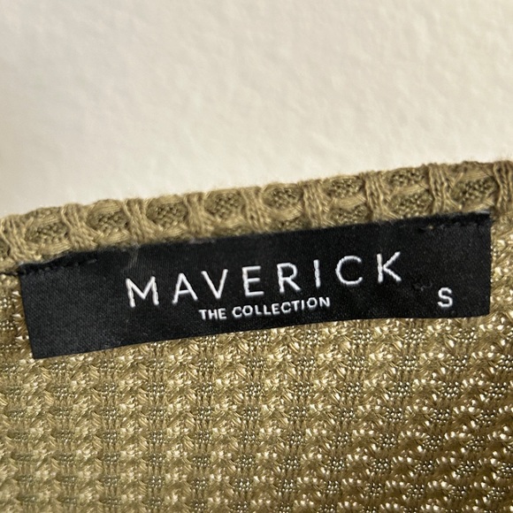 Maverick olive waffle knit peplum bell sleeve top - Picture 5 of 6